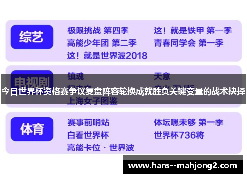 今日世界杯资格赛争议复盘阵容轮换成就胜负关键变量的战术抉择